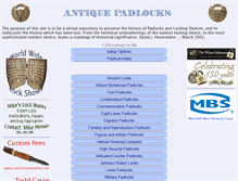 Tablet Screenshot of antique-padlocks.com